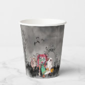 Spooky town Trick of Treers Halloween Papieren Bekers (Achterkant)