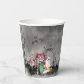 Spooky town Trick of Treers Halloween Papieren Bekers (Voorkant)