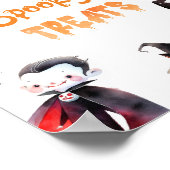 Spooky trakteert Halloween Monsters Kostuumfeest Poster (Hoek)