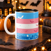 Spooky Trans Pride Flag Halloween Kerkhof