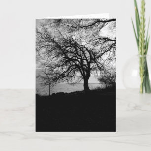 Spooky Tree Card - Edgar Allan Poe Quote Kaart