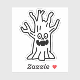 Spooky tree doodle sticker