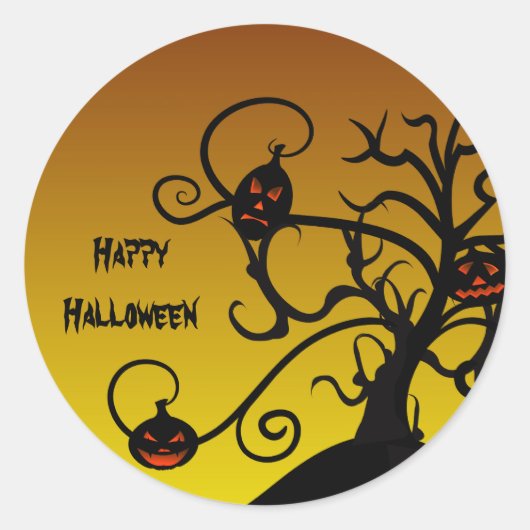Spooky Tree en Jack O’ Lantern Halloween Stickers (Voorkant)