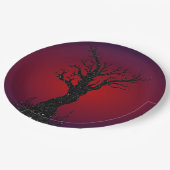 Spooky Tree Glitter Halloween Papieren Bordje (Gekanteld)