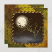 Spooky Tree Halloween Party Invitation Kaart (Voorkant / Achterkant)