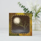 Spooky Tree Halloween Party Invitation Kaart (Staand voorkant)