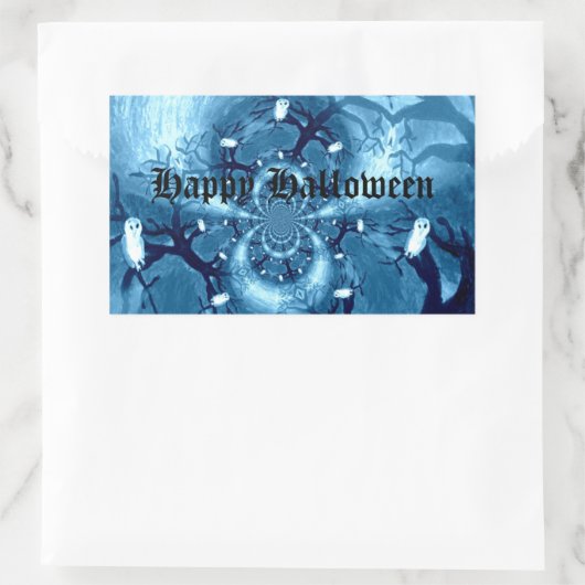 Spooky Tree is aangepast Rechthoekige Sticker (Tas)