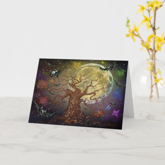 Spooky Tree Kaart (Gele Bloem)