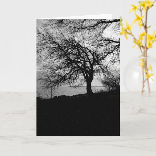 Spooky Tree Kaart- Edgar Allan Poe Quote Kaart (Gele Bloem)