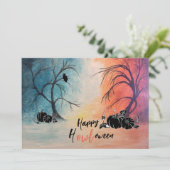 Spooky Trees Flat Note Kaart (Staand voorkant)