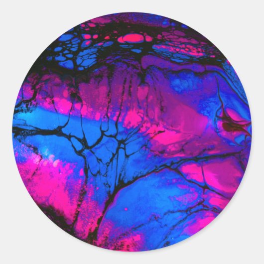 Spooky Trees in de avond van acrylkunst Ronde Sticker (Voorkant)