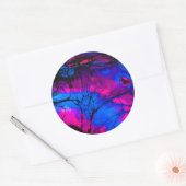 Spooky Trees in de avond van acrylkunst Ronde Sticker (Envelop)
