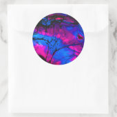 Spooky Trees in de avond van acrylkunst Ronde Sticker (Tas)