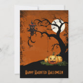 Spooky Trees Owl Full Moon Halloween Invitation Kaart (Voorkant)