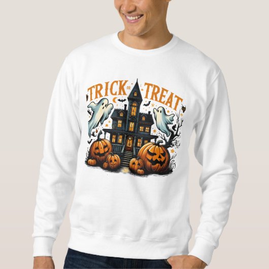 Spooky trick-or-treat bij een oud herenhuis trui (Voorkant)
