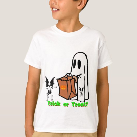 Spooky Trick or treat Halloween kinder t-shirt (Voorkant)