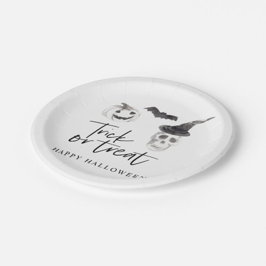 Spooky Trick or treat | Halloween-partij Papieren Bordje (Gekanteld)