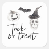 Spooky Trick or treat | Halloween-partij Vierkante Sticker (Voorkant)