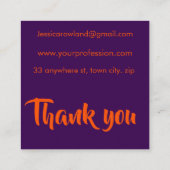 SPOOKY TRICK OR TREAT HALLOWEEN SNOEP VIERKANTE VISITEKAARTJE (Achterkant)