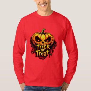 Spooky "Trick or treat" Pompoen Halloween Art T-shirt