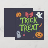 Spooky Trick or treat Slime Halloween Kaart (Voorkant / Achterkant)