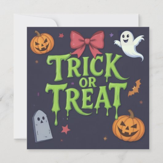 Spooky Trick or treat Slime Halloween Kaart (Voorkant)