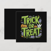Spooky Trick or treat Slime Halloween Kaart (Voorkant / Achterkant)