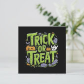 Spooky Trick or treat Slime Halloween Kaart (Staand voorkant)