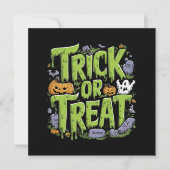 Spooky Trick or treat Slime Halloween Kaart (Voorkant)