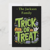 Spooky Trick or treat Slime Halloween Party - Flat (Voorkant)