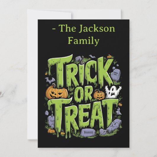 Spooky Trick or treat Slime Halloween Party - Flat (Voorkant)