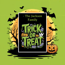 Spooky Trick or treat Slime Halloween Party - Flat