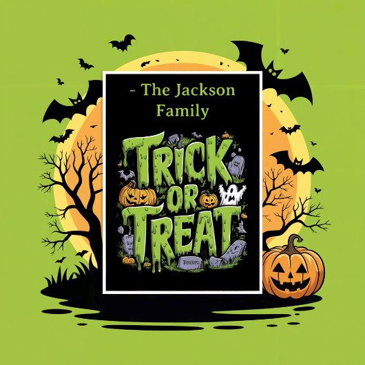 Spooky Trick or treat Slime Halloween Party - Flat