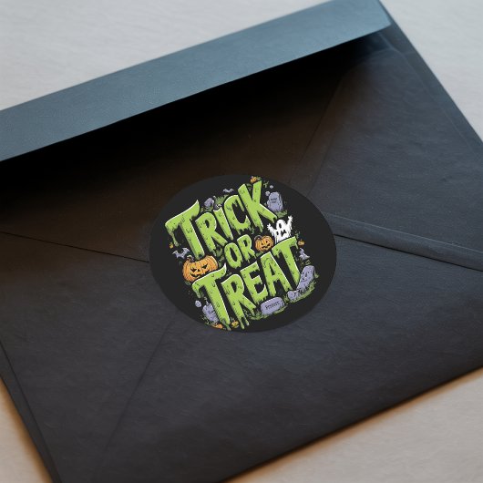 Spooky Trick or Treat Slime Halloween  Vierkante Sticker