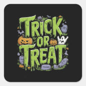 Spooky Trick or Treat Slime Halloween  Vierkante Sticker (Voorkant)
