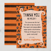 Spooky truc en behandelen Halloween gender reveal Bedankkaart (Voorkant / Achterkant)