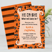 Spooky truc en behandelen Halloween gender reveal Kaart