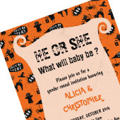 Spooky truc en behandelen Halloween gender reveal Kaart