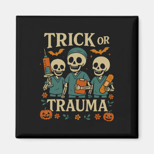 Spooky truc of trauma skelet pompoen Halloween Magneet