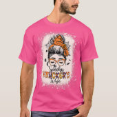 Spooky Truckers Wife Life Halloween Messy Bun Truc T-shirt (Voorkant)