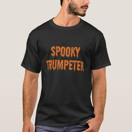 Spooky Trumpeter Musician Halloween Music T-shirt (Voorkant)