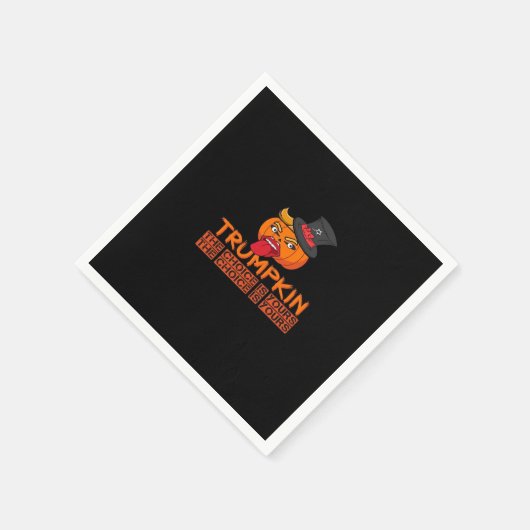 Spooky Trumpkin Halloween Top Hat & Tongue Out- Is Servet (Hoek)