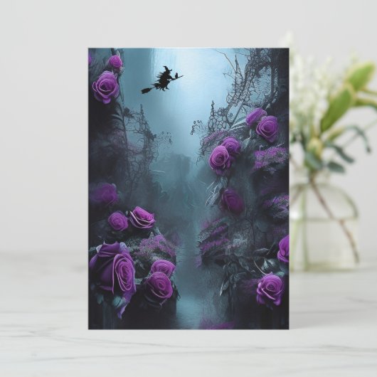 Spooky Tuin Halloween Feestuitnodiging Kaart (Staand voorkant)