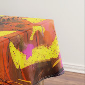 Spooky Turkse Angora Cat Halloween Heksenpompoen Tafelkleed (Voorbeeld)