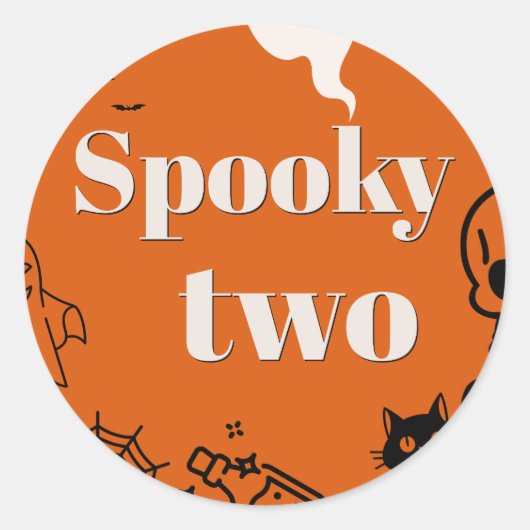 SPOOKY TWEE VERJAARDAG STICKERS (Voorkant)