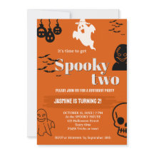 SPOOKY TWEE VERJAARDAG UITNODIGINGEN