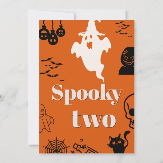 SPOOKY TWEE VERJAARDAG UITNODIGINGEN (Achterkant)