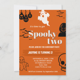 SPOOKY TWEE VERJAARDAG UITNODIGINGEN