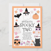 Spooky twee verjaardagsfeestje uitnodiging (Voorkant)