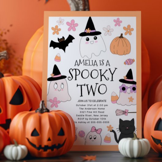 Spooky twee verjaardagsfeestje uitnodiging